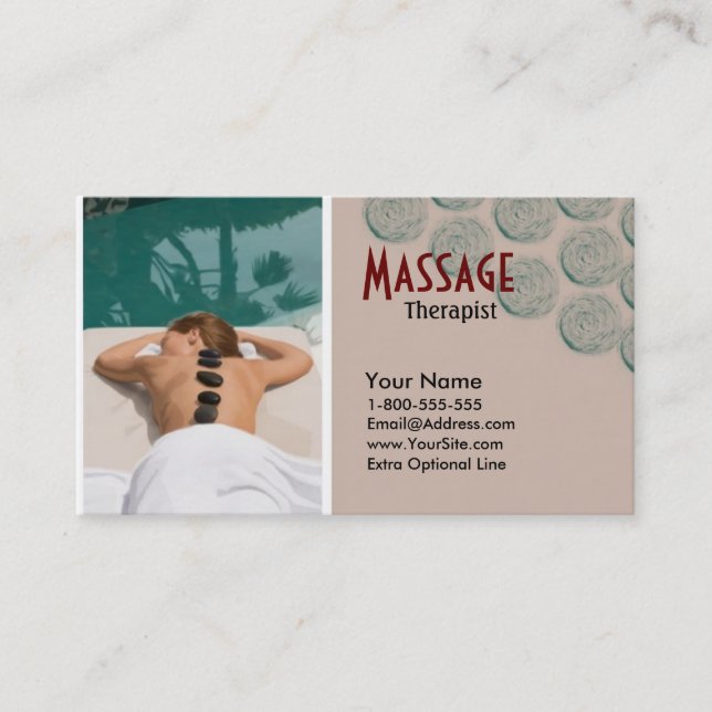 Carte de visite de thérapie de massage de la dame  (Devant)