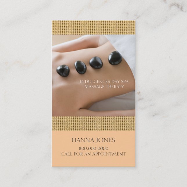 Carte de visite de thérapie de massage du spa | de (Devant)