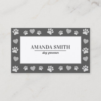 Carte de visite de toiletteur pour chiens Gray Paw