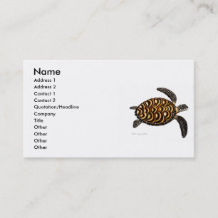 Carte de visite de tortue de mer de Hawksbill