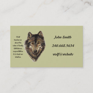 Carte de visite de totem Wolf personnel personnali