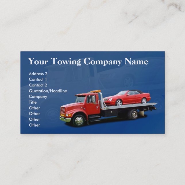 Carte de visite de Towing Company (Devant)