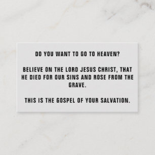 Carte de visite DE TRACTS DE GOSPEL Budget