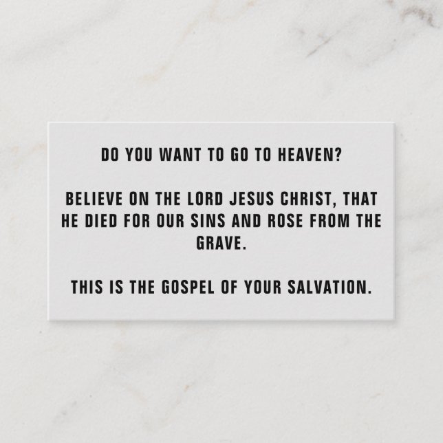 Carte de visite DE TRACTS DE GOSPEL Budget (Devant)