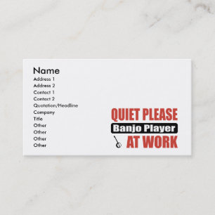 Carte De Visite De tranquillité joueur de banjo svp au travail