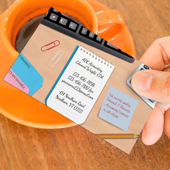 Carte de visite de travail du bureau comptable (Créateur téléchargé)