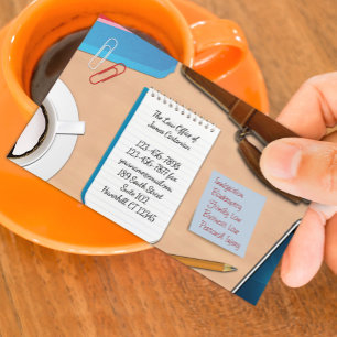 Carte de visite de travail du bureau du droit