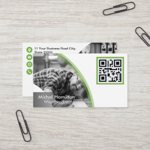 Carte de visite de travailleur forestier vert mode