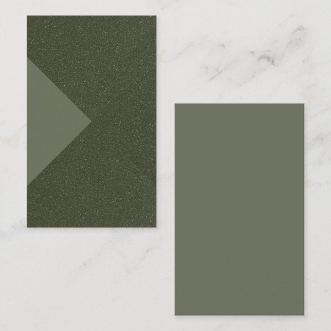 Carte de visite de triangle texturé vert mousse pe (Devant / Derrière)