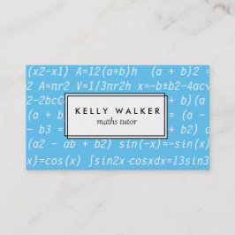 Carte de visite de tuteur mathématique bleu et bla