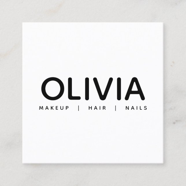 Carte de visite de typographie moderne noir blanc (Devant)