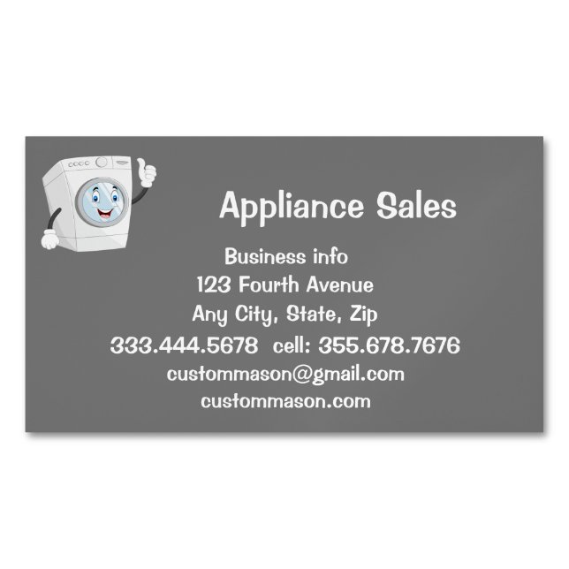 Carte de visite de vente d'appliance personnalisé (devant)