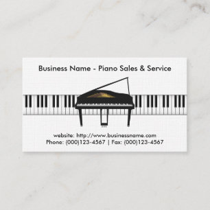 Carte de visite de vente de piano : Modèle Piano 