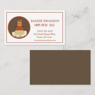Carte de visite de vente d'oeufs frais de ferme