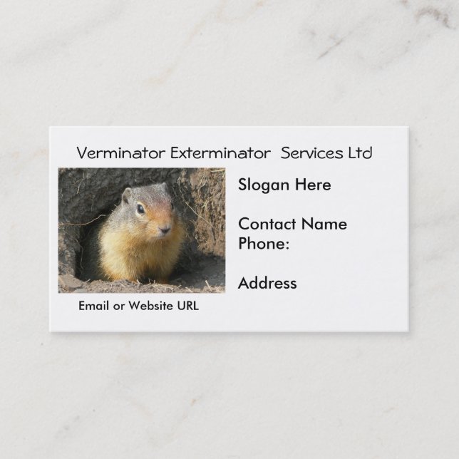 Carte de visite de vermine de rongeur (Devant)