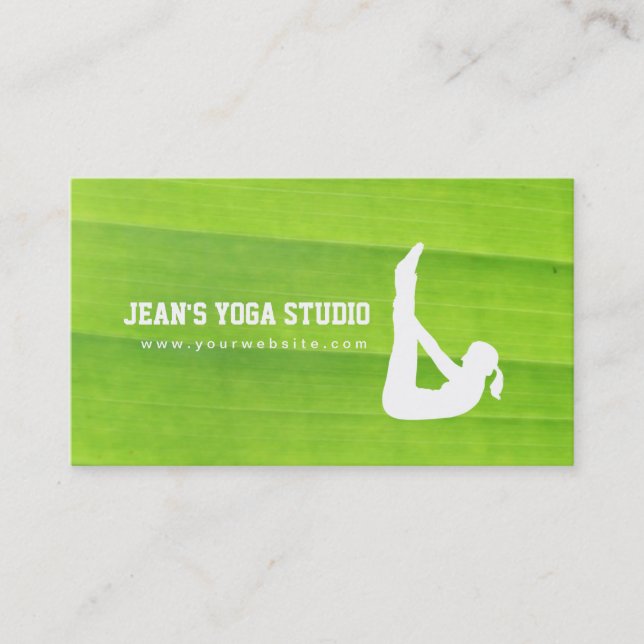 Carte de visite de vert de nature de yoga et de (Devant)