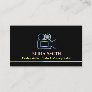 Carte de visite de vidéaste photo professionnel