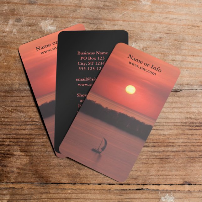 Carte de visite de voilier (Sunset Sailboat Photo Business Card)
