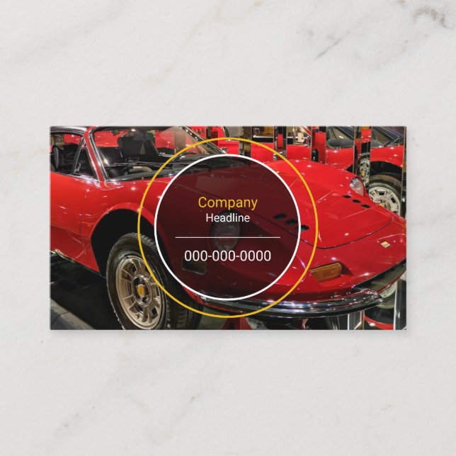 Carte de visite de voiture de sport classique (Devant)