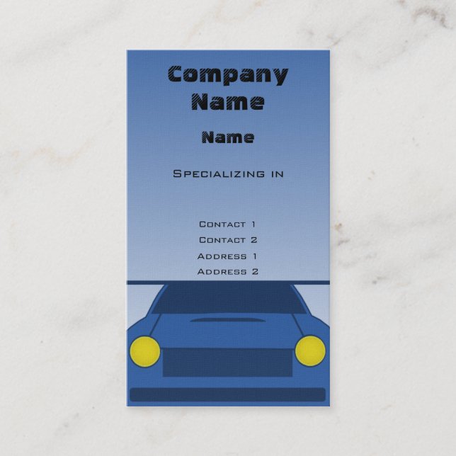 Carte de visite de voiture personnalisé (Devant)