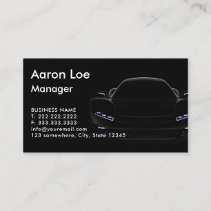 Carte de visite de voiture sport moderne noir et b