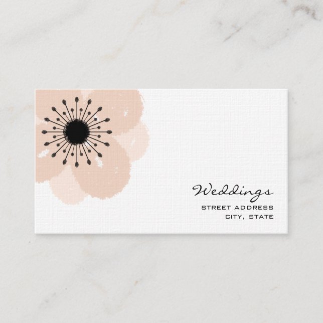 Carte de visite de wedding planner - anémone rose (Devant)