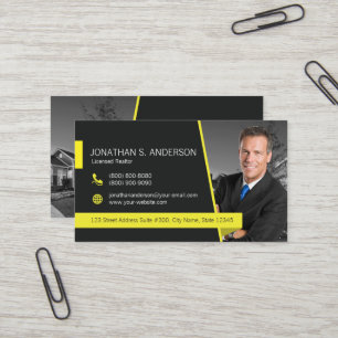 Carte de visite de Weichert Realtor Jaune noir