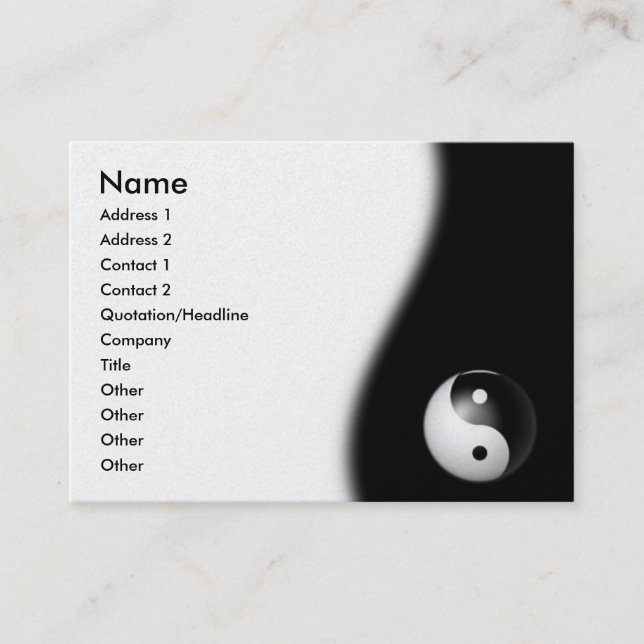 Carte de visite de Yin-Yang (Devant)