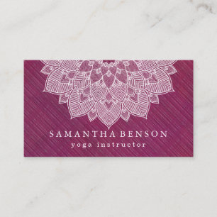 Carte de visite de yoga avec logo de fleur de lotu