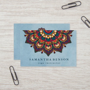 Carte de visite de yoga avec logo de fleur de lotu