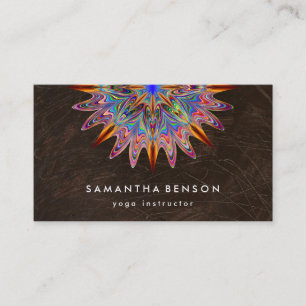 Carte de visite de yoga avec logo de fleur de lotu