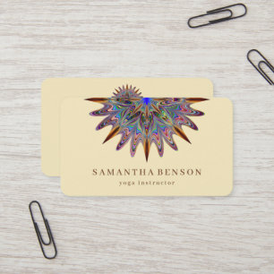 Carte de visite de yoga avec logo de fleur de lotu