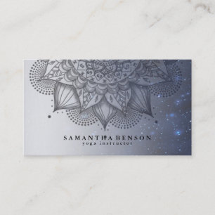 Carte de visite de yoga avec logo de fleur de lotu
