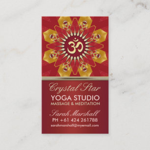 Carte de visite de Yoga Studio Red Crystal Star