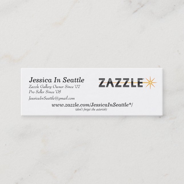 Carte de visite de Zazzle (Devant)