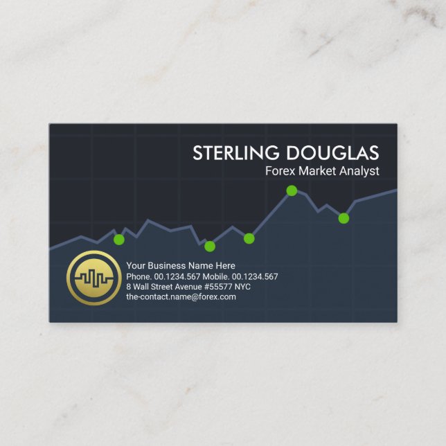 Carte De Visite Dealer Forex de Graphique Exchange Stock  (Devant)