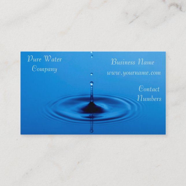 Carte de visite d'eau pure (Devant)
