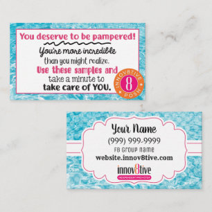 Carte de visite d'échantillons d'eau claire de Pos