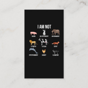 Carte De Visite Déclaration de vie de Vegan Secourir les droits d