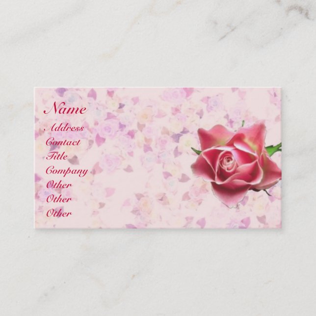 Carte De Visite Déco rose (Devant)