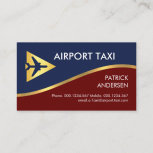 Carte De Visite Décollage d'avion Piste Aéroport Taxi