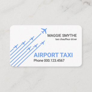 Carte De Visite Décollage Taxi Avions Bleus