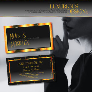 Carte De Visite Décontracté Orange Cadre Noir Gradient Design Mode