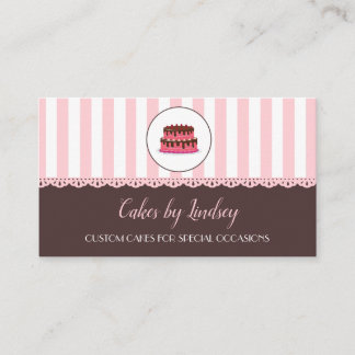 Carte De Visite Décorateur de gâteau PINK boulangerie BROWN CUTE