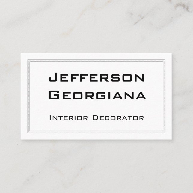 Carte de visite décorateur intérieur élégant et pr (Devant)