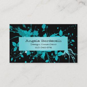 Carte de visite décoratif Grunge Floral Arrière - 