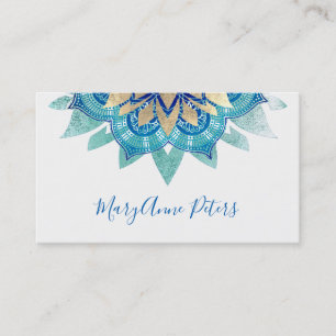 Carte De Visite décoration bleu et faux or