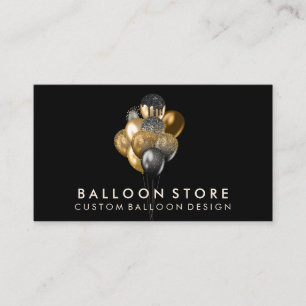 Carte De Visite Décoration de ballons de fête Bohème rustique Noir