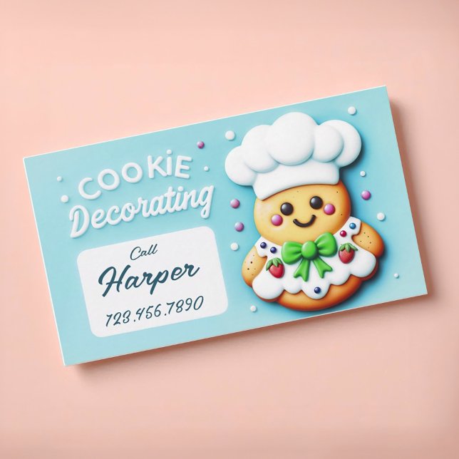 Carte De Visite Décoration des biscuits du chef cuisinier (Cute cookie decoration cookie chef business card)