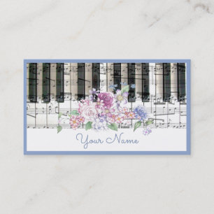 Carte De Visite décoration florale piano musique